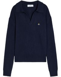 Vivienne Westwood - Logo-Embroidered Wool And Cashmere-Blend Polo Jumper - Lyst
