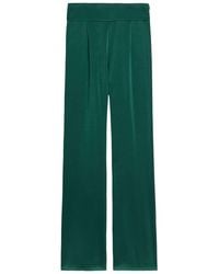 Galvan London - Sculpted Flared-Leg Satin Trousers - Lyst
