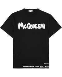Alexander McQueen - Graffiti Logo-Print Cotton T-Shirt - Lyst