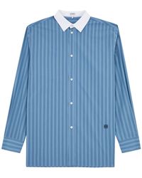 Loewe - Striped Logo Cotton-poplin Shirt - Lyst