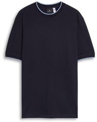 Paul Smith - Striped-Trim Knit T-Shirt - Lyst