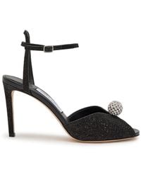 Jimmy Choo - Sacora 85 Glitter Metallic Leather Sandals - Lyst