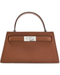 Tory Burch - Lee Radziwill Mini Pebbled Leather Top Handle Bag - Lyst