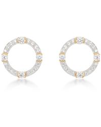 V By Laura Vann - Luna Rhodium And 18kt Gold-plated Earrings - Lyst