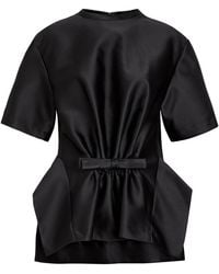 Rabanne - Bow-Appliquéd Satin Top - Lyst