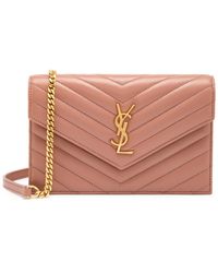 Saint Laurent - Cassandre Quilted Leather Wallet-On-Chain - Lyst