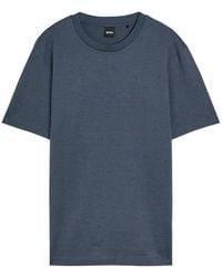 BOSS - Crew-Neck Fine-Knit Cotton T-Shirt - Lyst