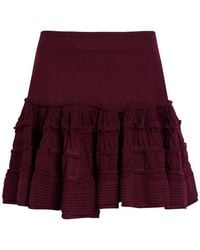 Alaïa - Ruffled Wool-Blend Mini Skirt - Lyst