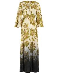 La DoubleJ - Belle Kaftan Printed Silk Maxi Dress - Lyst
