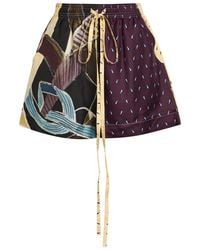 Otzio - Printed Silk Shorts - Lyst