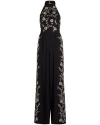 Alice + Olivia - Gatz Floral-Embellished Crepe Jumpsuit - Lyst
