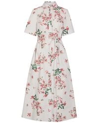 Erdem - Floral-Print Cotton-Poplin Midi Shirt Dress - Lyst