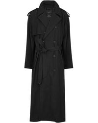 Balenciaga - Double-Breasted Cotton Trench Coat - Lyst