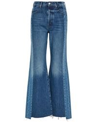 Mother - The Tux Sidestepper Sneak Fray Wide-Leg Jeans - Lyst