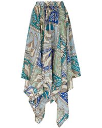 Hannah Artwear - Delila Printed Silk Midi Skirt - Lyst