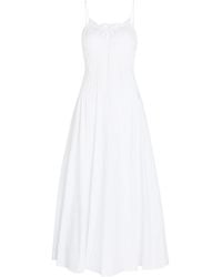STAUD - Margi Pintuck Stretch-Cotton Midi Dress - Lyst