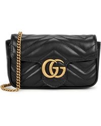 Gucci - gg Marmont Supermini Leather Cross-body Bag - Lyst