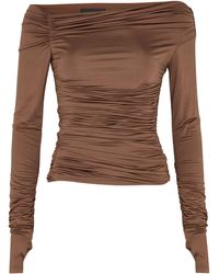 Helmut Lang - Ruched Stretch-jersey Top - Lyst