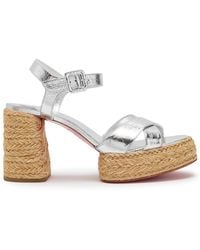 Christian Louboutin - Calakala 85 Metallic Leather Espadrille Sandals - Lyst