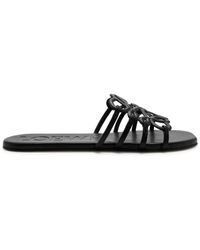 Loewe - Petal Anagram Leather Sandal - Lyst