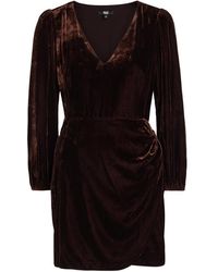 PAIGE - Lawry Draped Velour Mini Dress - Lyst