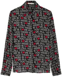 Alice + Olivia - X The Beatles Willa Printed Silk Shirt - Lyst