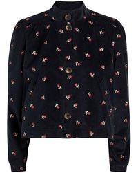RIXO London - Nyla Floral-Embroidered Fine Cord Jacket - Lyst