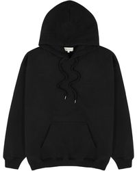 Second/Layer Black Logo Hooded Cotton Sweatshirt