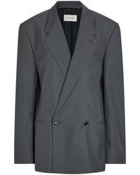 Lemaire - Double-Breasted Woven Blazer - Lyst