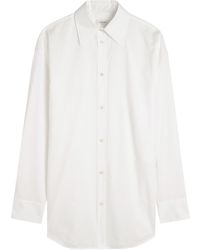 Saint Laurent - Logo-Embroidered Striped Cotton Shirt - Lyst