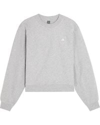 Stella McCartney - Adidas X Logo-Print Cropped Cotton Sweatshirt - Lyst