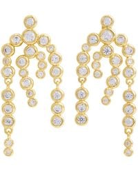 Alexis - Asterales Crystal-Embellished 14Kt-Plated Drop Earrings - Lyst