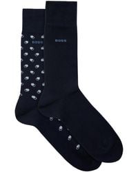 BOSS - Patterned Cotton-Blend Socks - Lyst