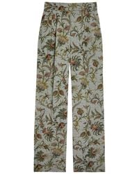 Etro - Patterned Wide-Leg Trousers - Lyst