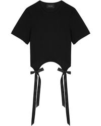Simone Rocha - Bow-embellished Cotton T-shirt - Lyst