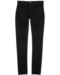 Amiri Denim Crystal Painter Jeans in Black | Lyst