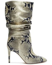 Paris Texas - 85 Python-effect Leather Mid-calf Boots - Lyst