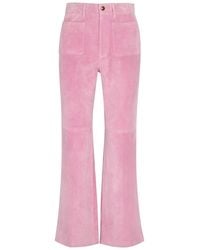 Chloé - Flared-Leg Suede Trousers - Lyst