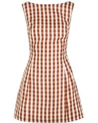 Faithfull the Brand - Sofia Checked Linen Mini Dress - Lyst