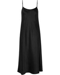 Vince Orange Hammered Satin Slip Dress | Lyst UK