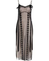 Simone Rocha Floral-embroidered Tulle Dress in Black | Lyst