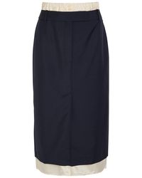 Rohe - Layered Wool Midi Skirt - Lyst
