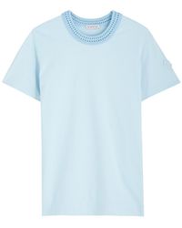 Moncler - Woven Crew-Neck Cotton T-Shirt - Lyst