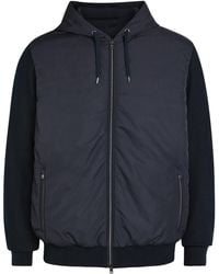 Herno - Hooded Shell And Cotton-Knit Jacket - Lyst