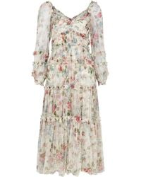 Needle & Thread - Floral Fantasy Printed Tulle Midi Dress - Lyst
