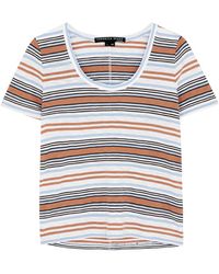 Veronica Beard Benji Striped Cotton T-shirt - White