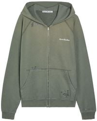 Acne Studios - Logo Hooded Zip-Through Cotton Sweatshirt - Lyst