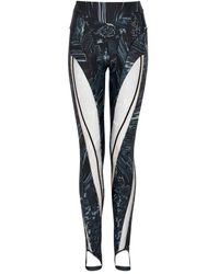 Mugler - Printed Panelled Stretch-jersey leggings - Lyst