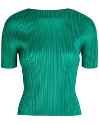 Pleats Please Issey Miyake - Pleated Woven Top - Lyst