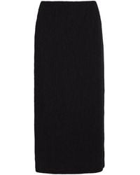Vince - Shadow Draped Textured Fine-Knit Midi Skirt - Lyst